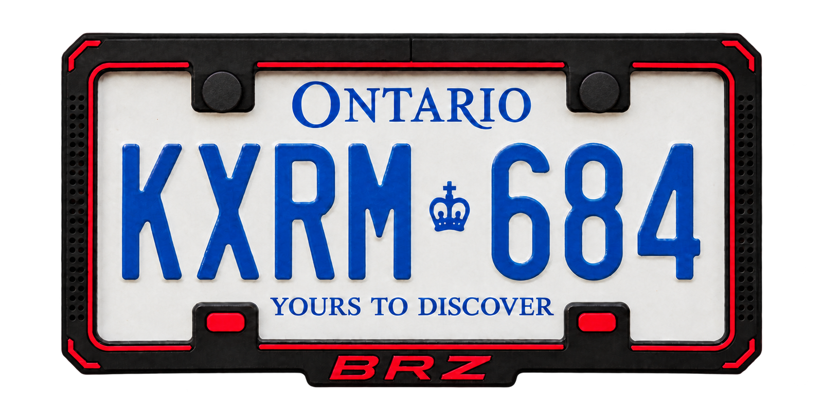 BRZ number plate cover with fictional KXRM 684 plate